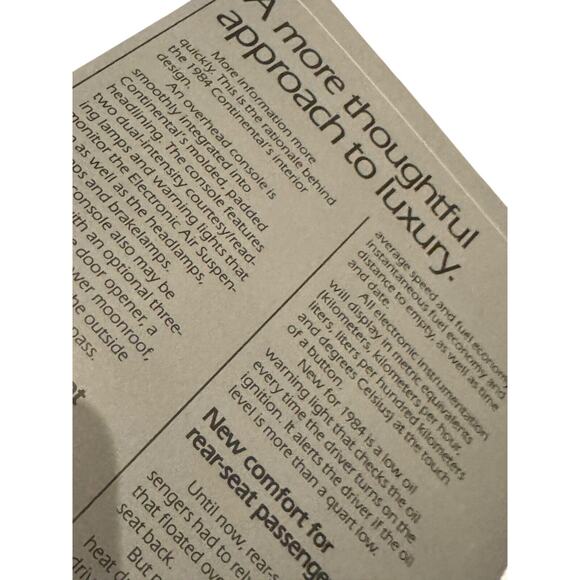 1984 Lincoln Sales Brochure Catalog + A Report Continental Mark VII Town Car VTG - Picture 7 of 7